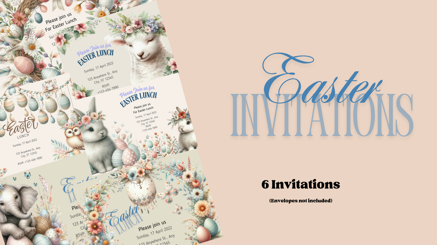 Easter Boho Digital Custom Invitations