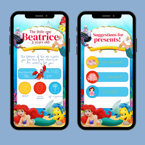 The Little Mermaid interactive digital invitation