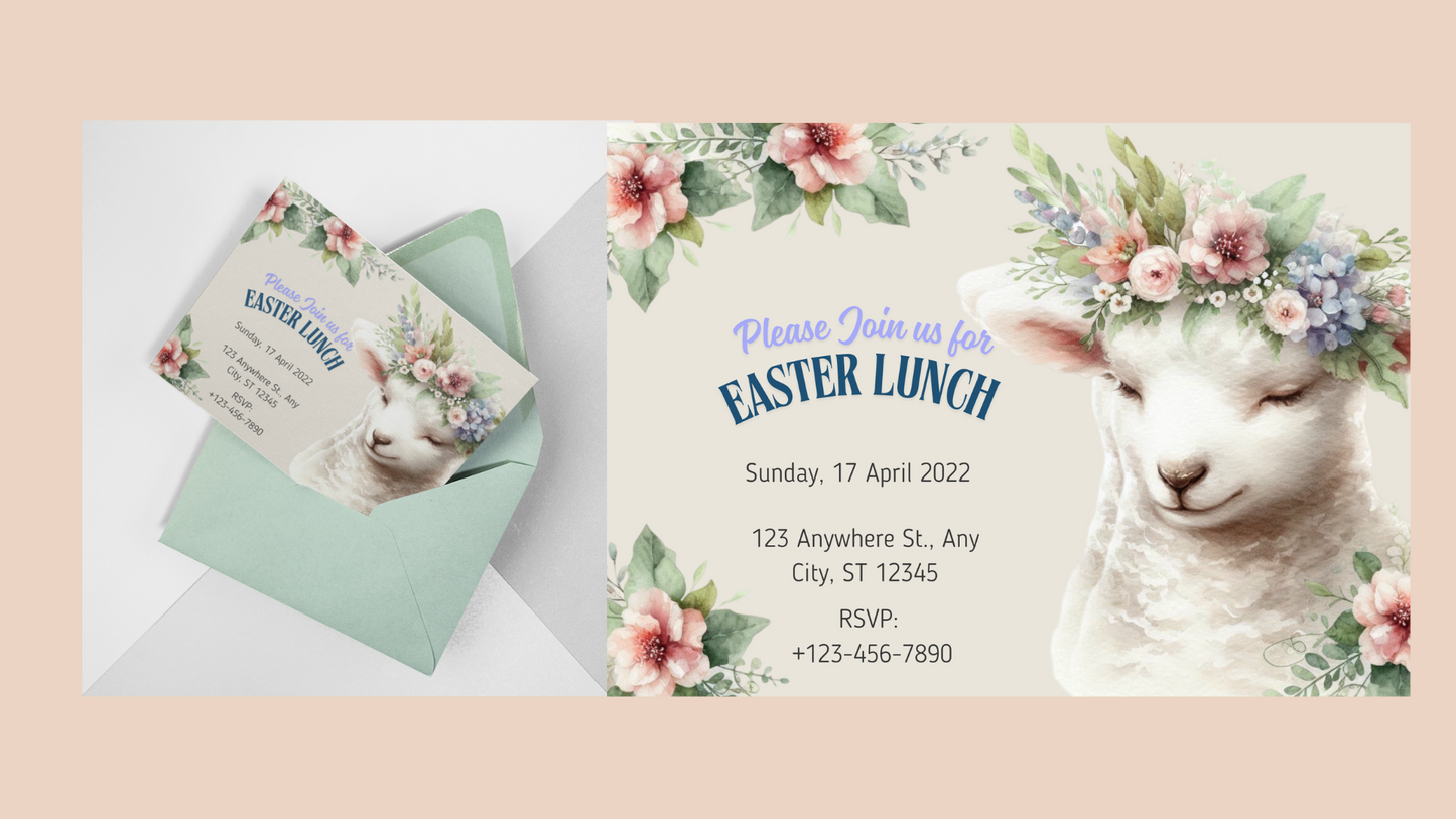 Easter Boho Digital Custom Invitations