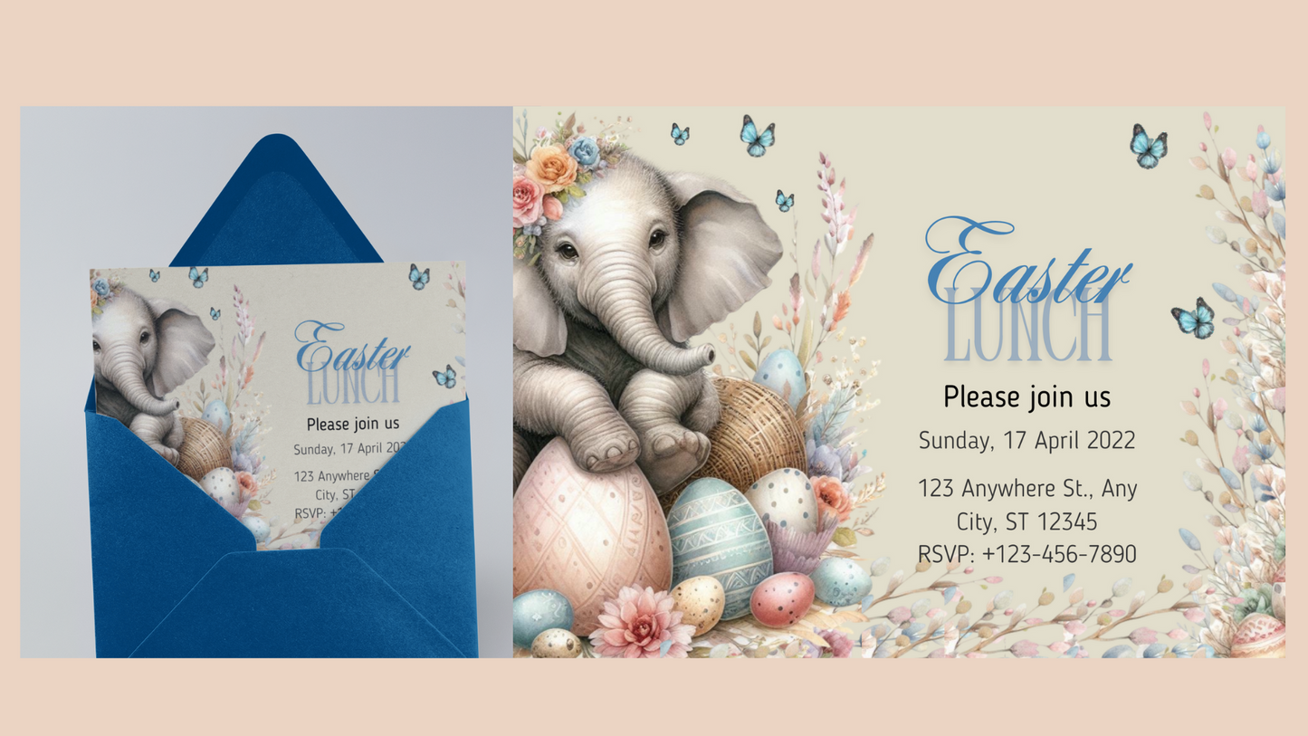 Easter Boho Digital Custom Invitations