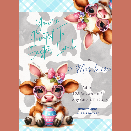 Wild animal safari easter digital custom invitations