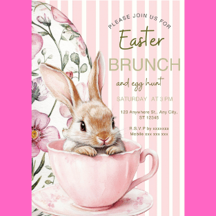 Little pink bunny digital bundle kit, bookmarks, clipart and custom invites