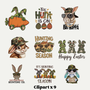 Army Camo Bunny Easter Egg Hunting Bundle