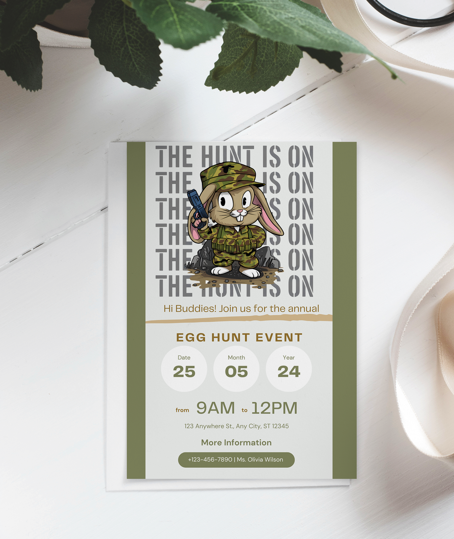 Army Camo Bunny Easter Egg Hunting Bundle