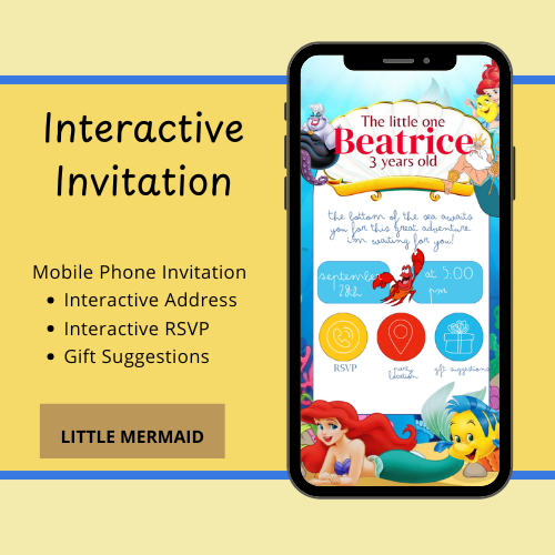 The Little Mermaid interactive digital invitation