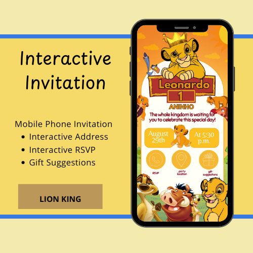 The Lion King interactive digital invitation