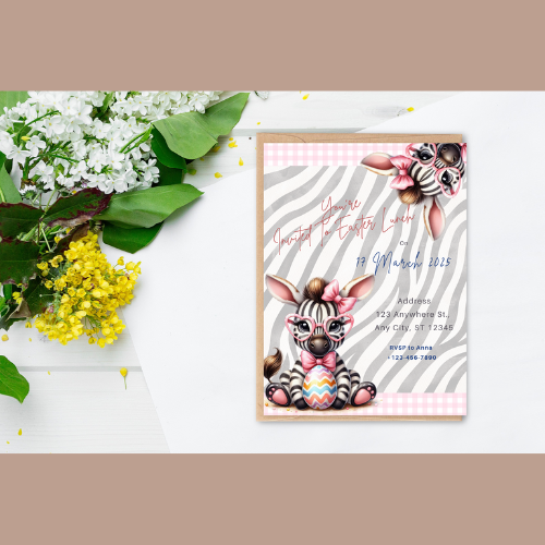 Wild animal safari easter digital custom invitations