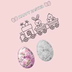 Little pink easter bunny digital coloring book 12 pages