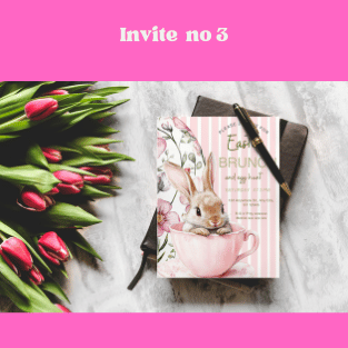 Little pink bunny digital bundle kit, bookmarks, clipart and custom invites