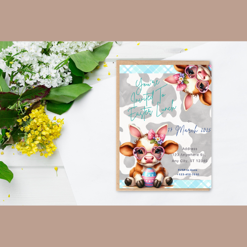 Wild animal safari easter digital custom invitations