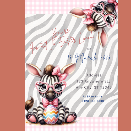 Wild animal safari easter digital custom invitations