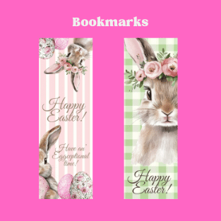 Little pink bunny digital bundle kit, bookmarks, clipart and custom invites