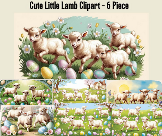Cute Little Easter Lamb Cliparts