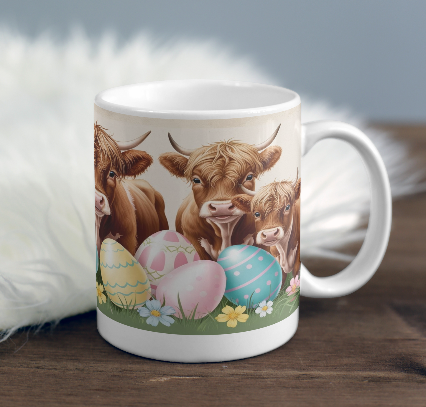 Easter Highland Cow Clip Art